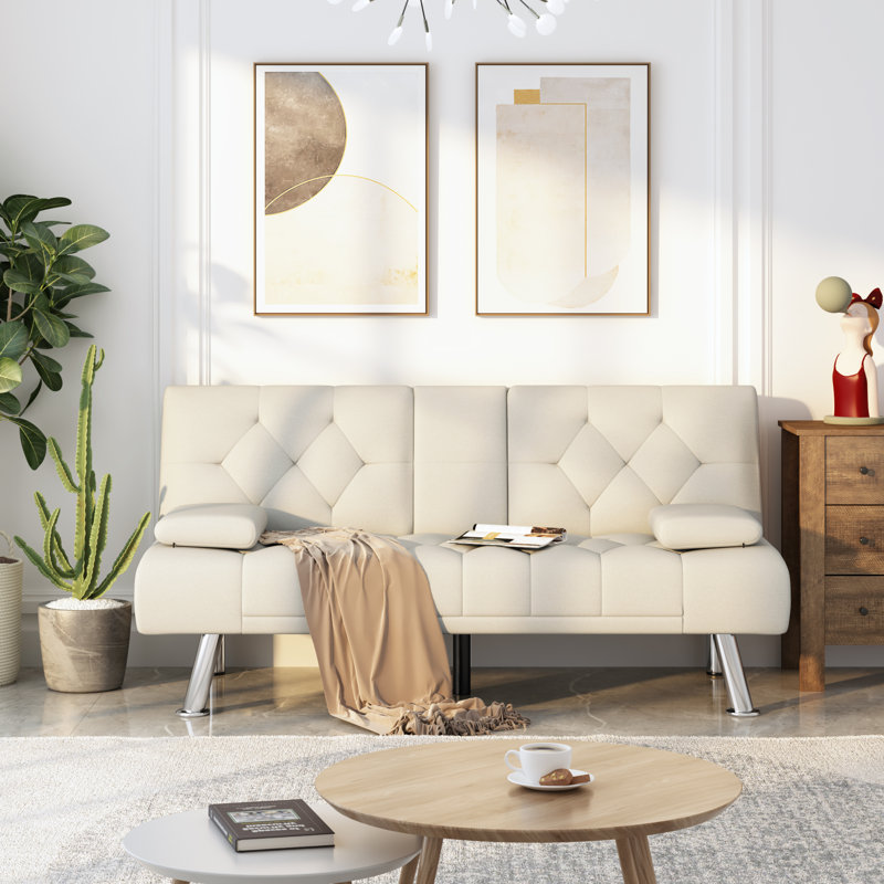 Latitude Run® Quinillo 66.3" Linen Armless Sofa Bed & Reviews Wayfair